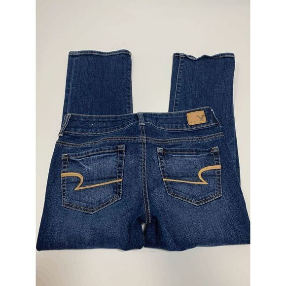 American Eagle Outfitters Womens Denim Jeans Artist Crop Blue Wash Size 4 - Picture 7 of 8